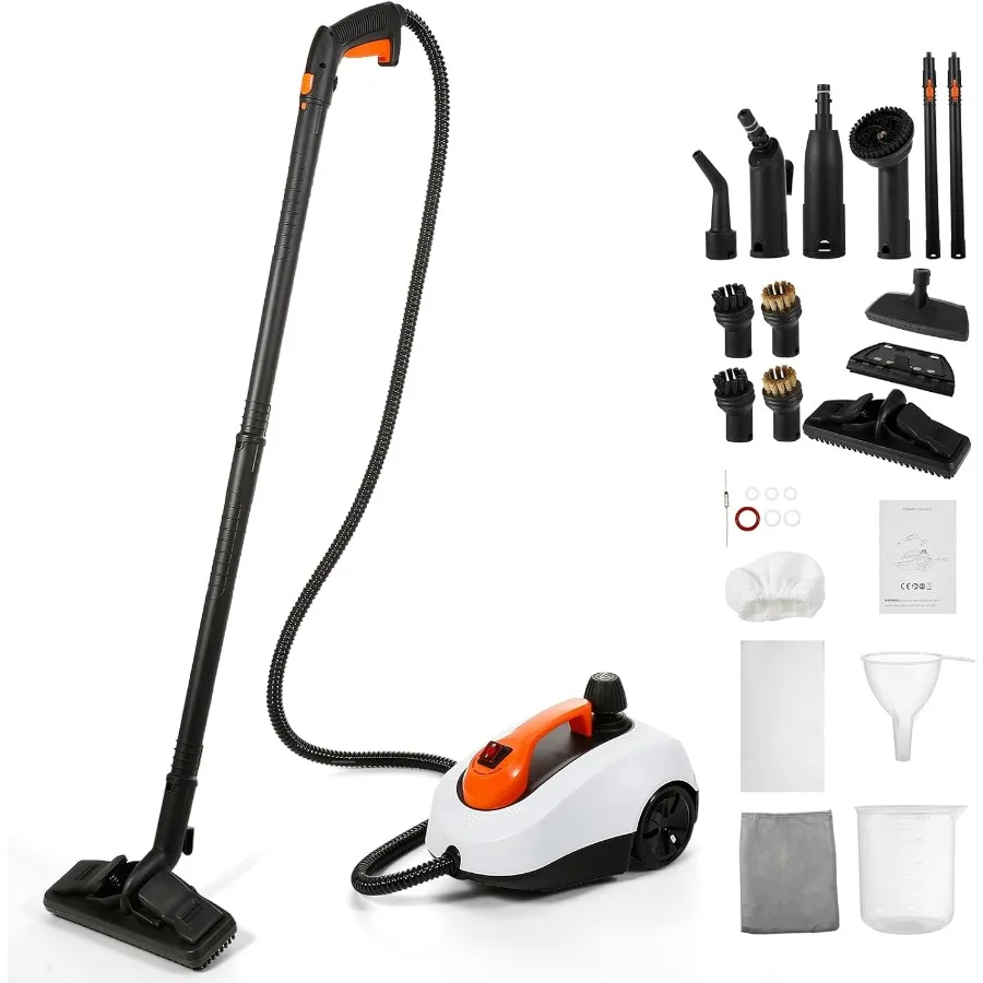 High Pressure Electric Steam Cleaner with Rolling Design for Multi-Purpose Home Use Including Carpet Upholstery Floor and Car D