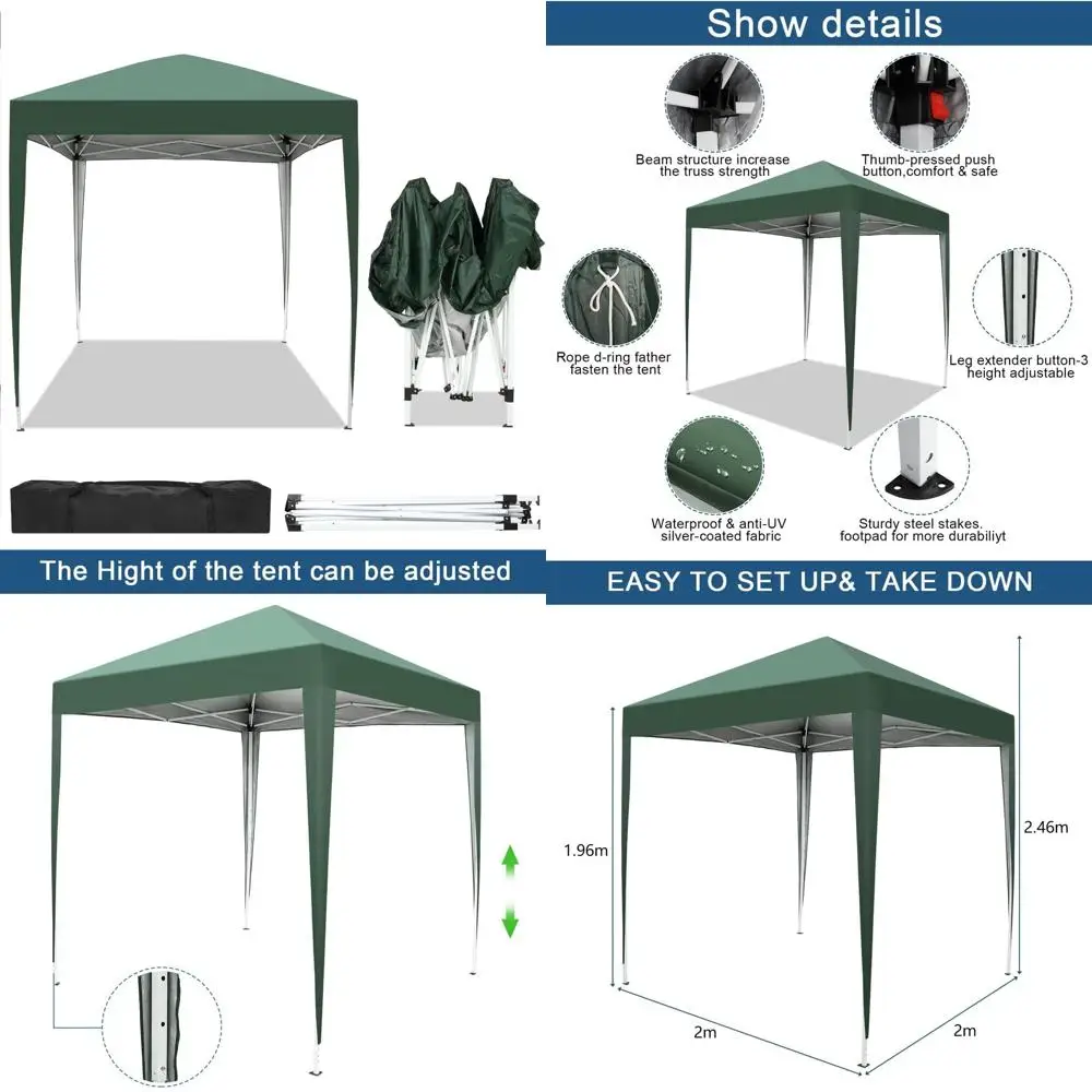 

Portable 6.5x6.5ft Folding Canopy Tent for Outdoor Events, Parties, and Backyard Gatherings