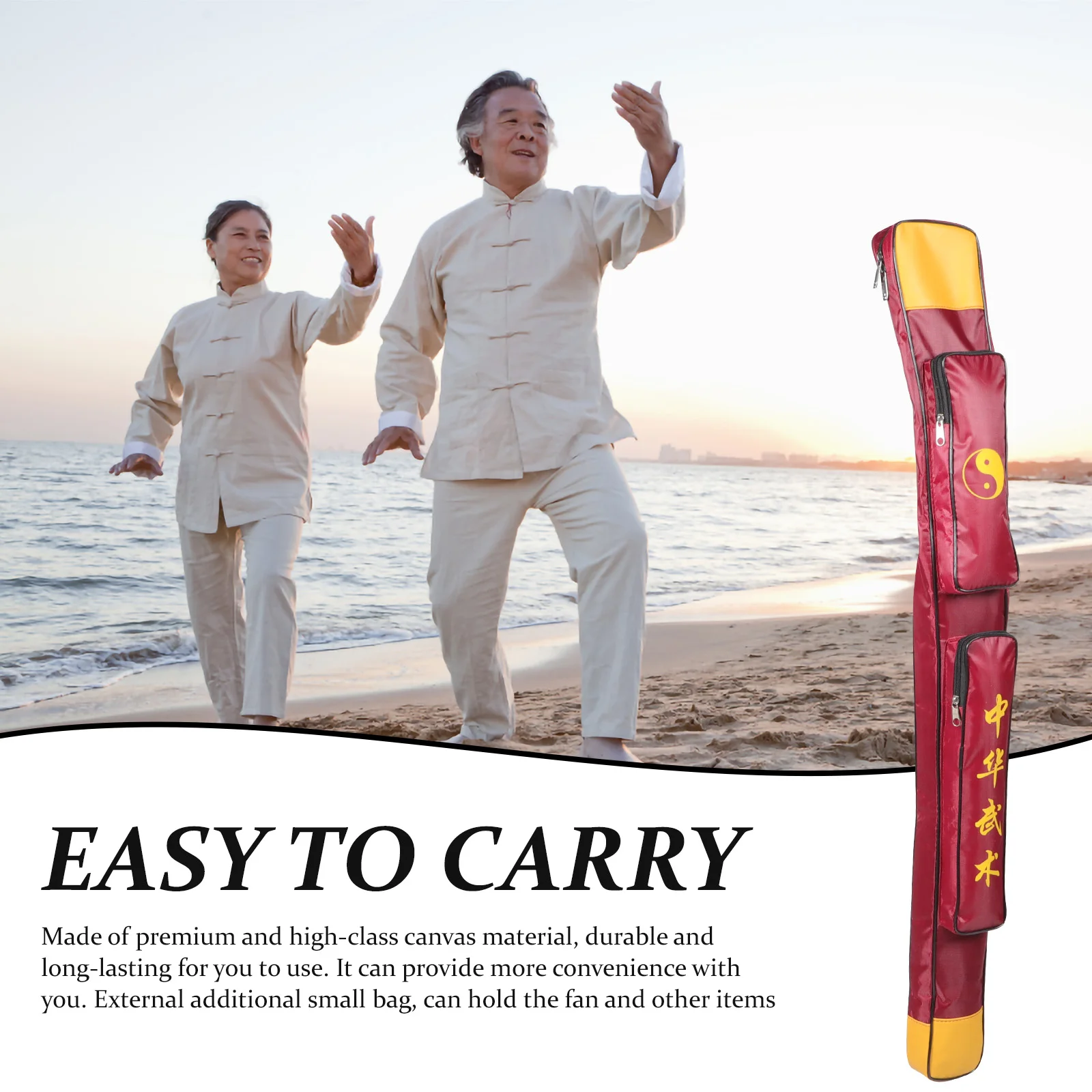 

108cm Beef Tendon Cloth Sword Bag Case for Taichi Swords Portable Canvas Storage Bags Multifunctional Protective Zipper