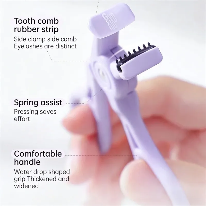 GUOXIAONIU Purple Eyelash Curlers with Comb Silicone Strips To Extend Curling Eyelashes Make-up Tools For Big Eyes Natural Curl