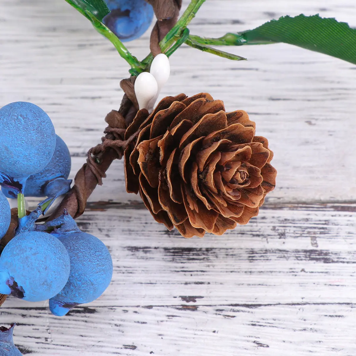 Berry Headband Bridal Berries Simulation Pine Cone Crown Headdress Wedding Photo Props Blueberry Christmas Wreath