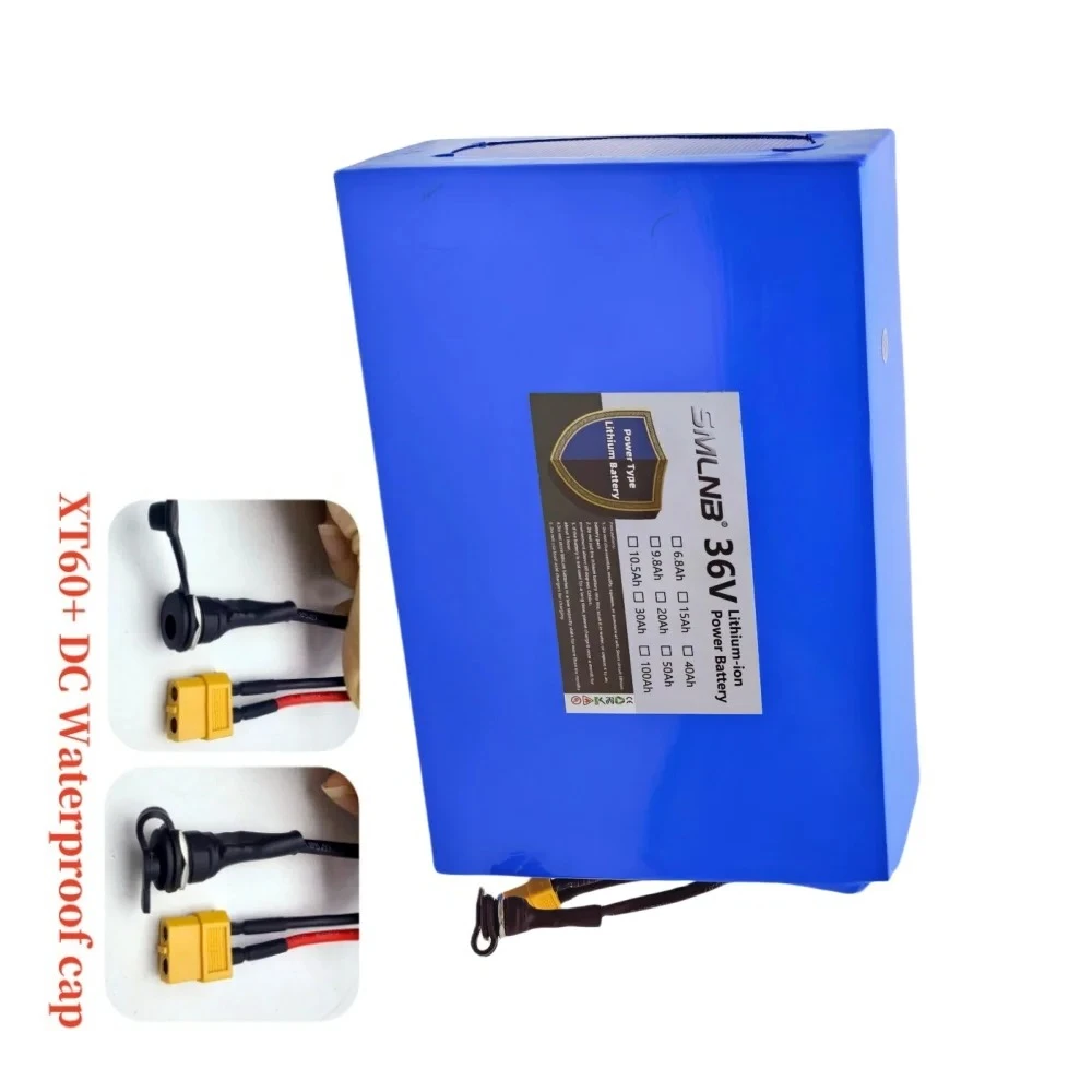100% New 36V 30000mAh high-power 10S6P 21700 lithium rechargeable battery pack, customizable with various connector plugs