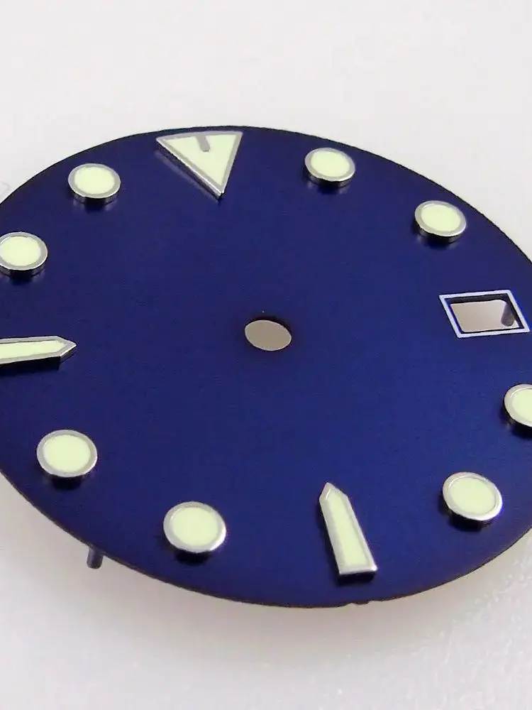 29mm super leuchtende Uhr schwarz blau Zifferblatt passend für nh35 nh36 Automatik werk Datum Fenster schwarz blau grau Sunburst Zifferblatt