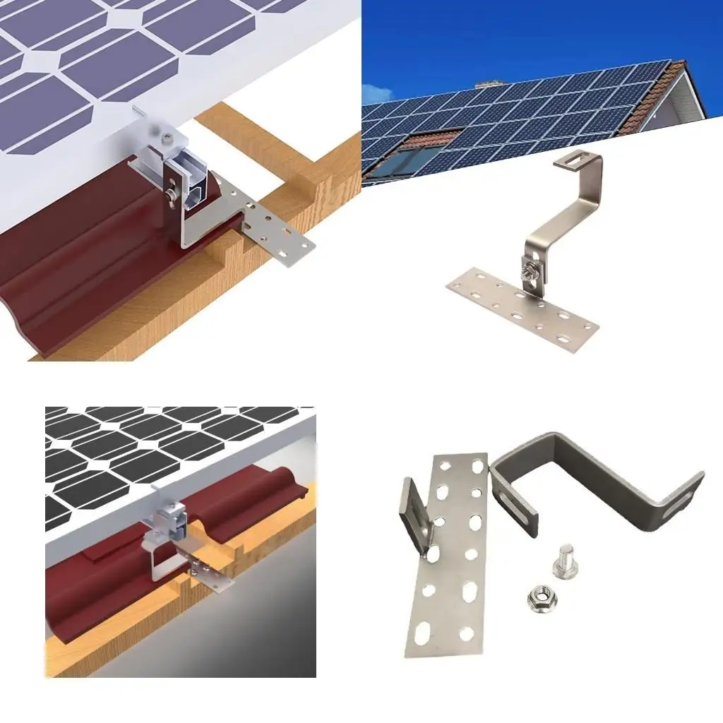 

R9UF Stainless Steel Flat Mount Solar Panel Roof Hooks