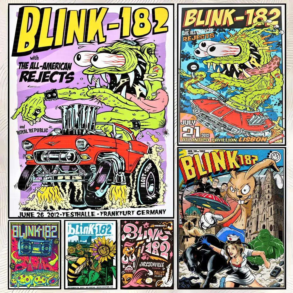 Punk Band B-Blink-182 Poster HD PP Paper Waterproof Wall Art Print for Bedroom Living Room Decor