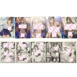 5Pcs/set Anime Summer Kawaii Girl Nude Card Sexy Naked Collection Card Plump Big Chested Beauty Refractive Color Flash Gifts