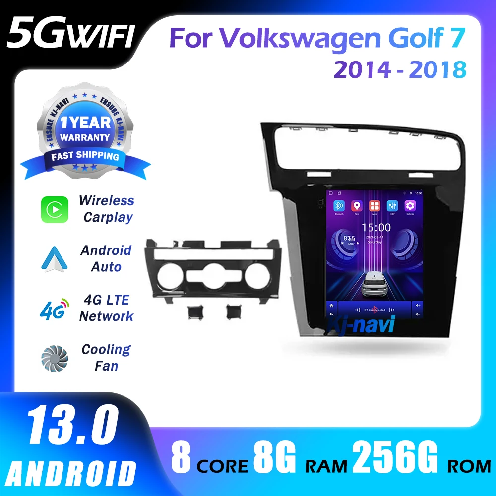 Autoradio con schermo Vetical Android 13 per Volkswagen Golf 7 2014 - 2018 navigazione multimediale GPS Stereo 5GWifi Carplay 4G DSP