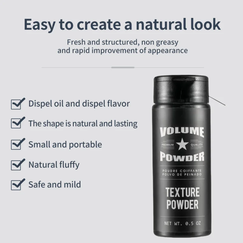 Polvo voluminizador para el cabello, texturizador de cabello de larga duración para recortar peinados y mejorar el tratamiento del cabello