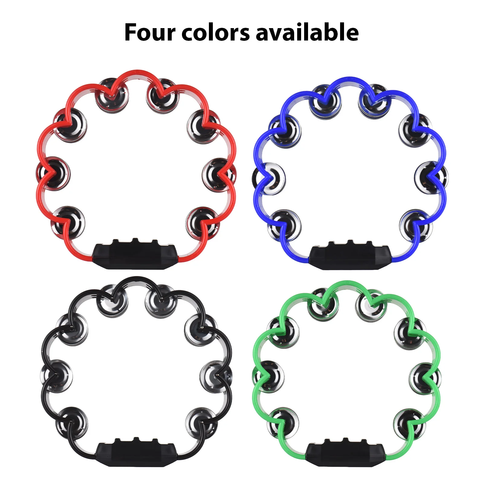 

Petal Shaped Tambourine Pleasant Jingle Hand Cranked Bell Percussion Tambourine Music Hand Bells for Musical Rhythm Instrument