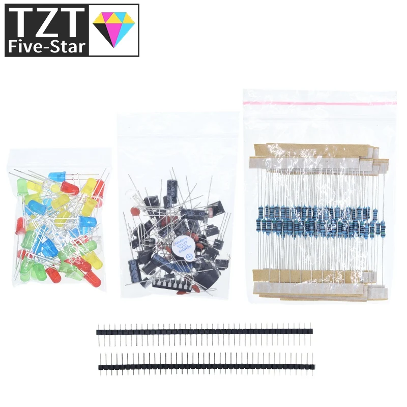 New Electronics Components Basic Starter Kit for Arduino UNO MEGA2560 Raspberry Pi with LED Buzzer Capacitor Resistor
