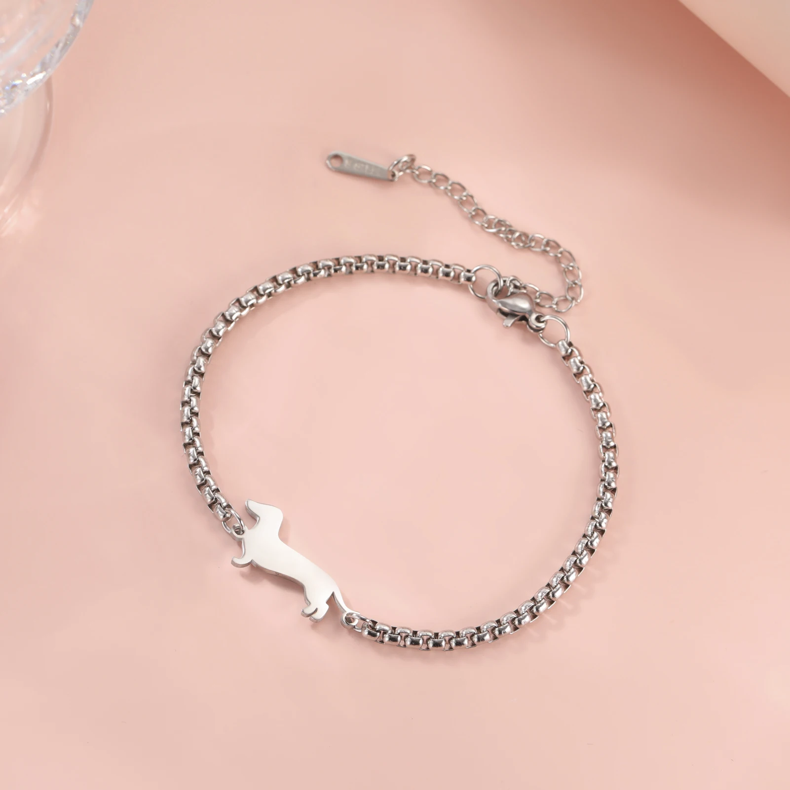 Cute Dachshund Dog Stainless Steel Bracelet