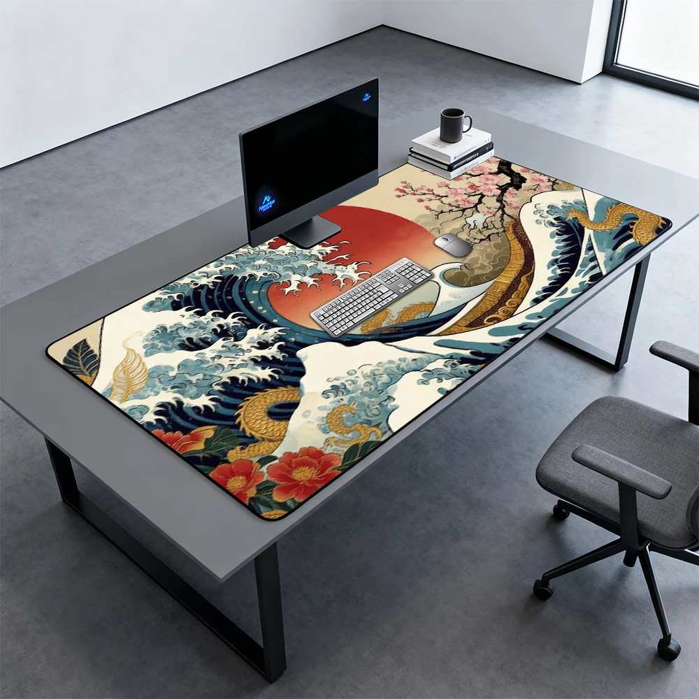 

Wave of Kanagawa Keyboard Pad Japan Mouse Carpet 1200x600mm Mouse Pads Gaming Xxl Office Desk Mat Very Large Pc Parts Full Size