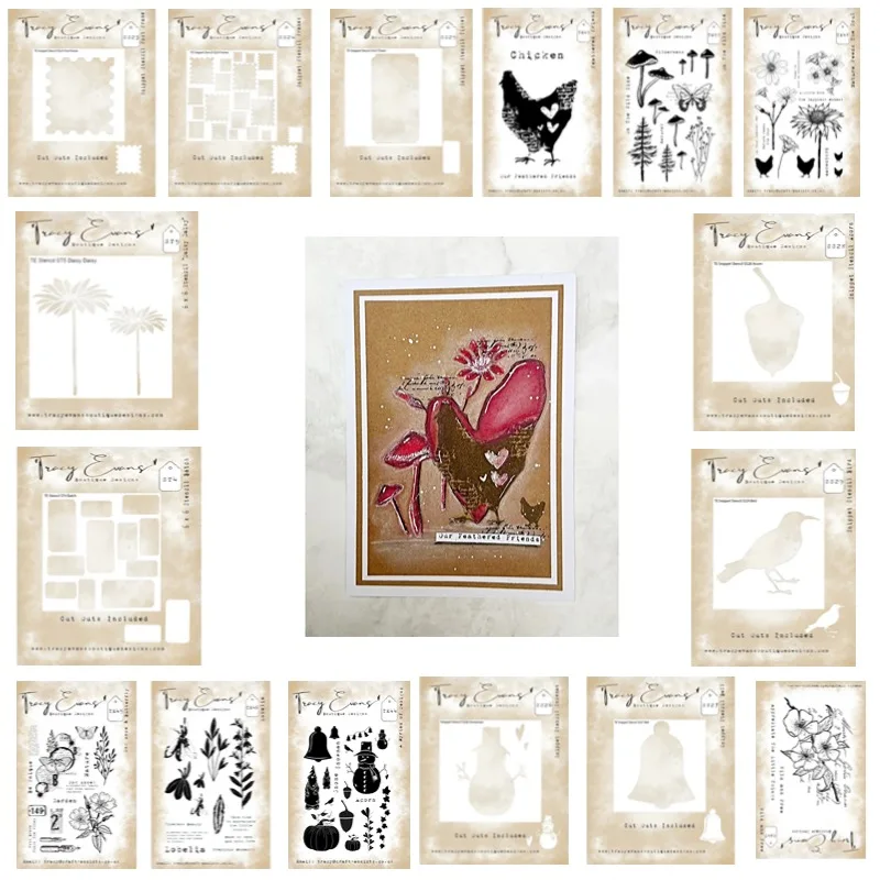 WildDaisy Batch Bird Bell Snowman Ticket Feathered Metal Cutting Dies Stamps Scrapbooking Stencil Photo Album Card DIY Paper