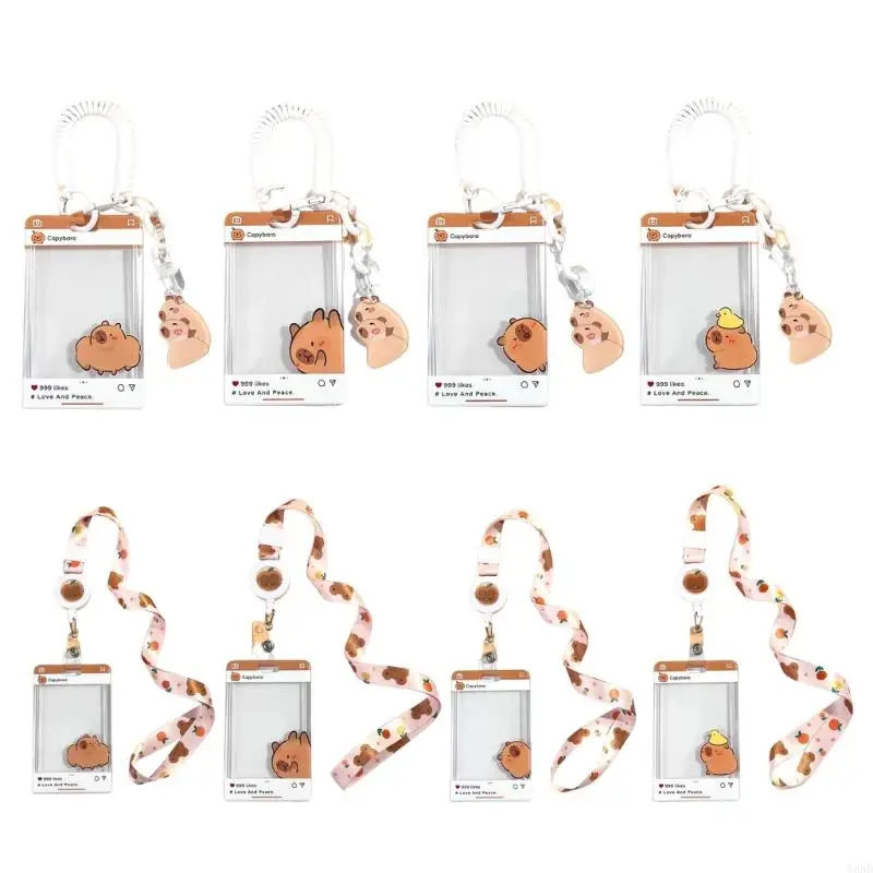 

Cartoon Card Case and Lanyard Set Identity Card Protectors Case with Retractable Badge Reel Card Case with Spring String Y3ND