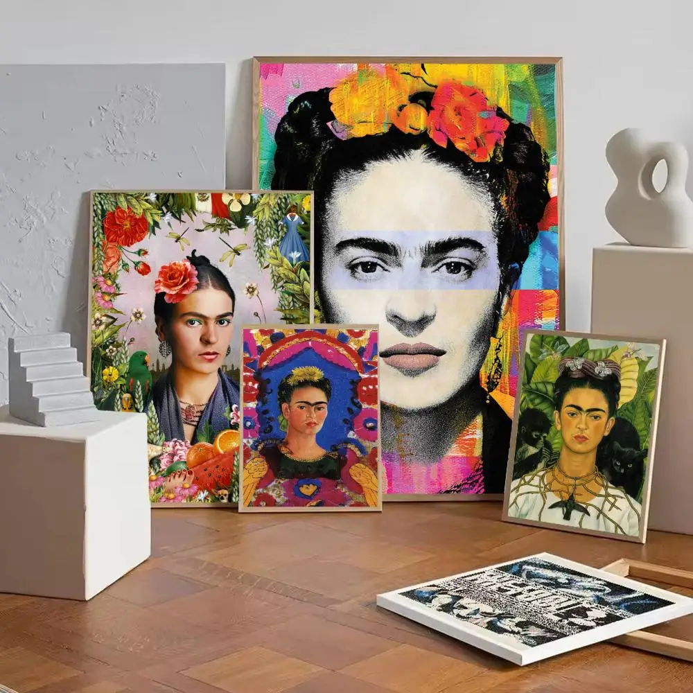 Art F-Frida K-Kahlo Painting Calligraphy HD Canvas Wall Art | Waterproof Fade-Resistant | Minimalist Unframed Wall Decor