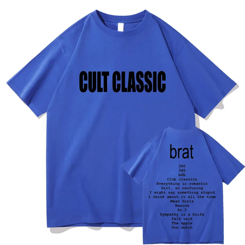 Charli XCX 2024 Tour Cult Classic Tshirt Brat Album Retro Men/Women Clothing Harajuku T-shirt Unisex Cotton Graphic T Shirts