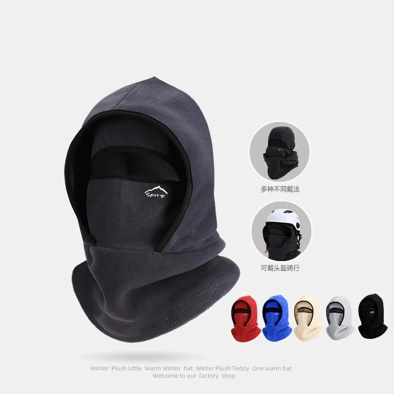 Sports Face Mask Winter Warm Fleece Hooded Full Coverage Balaclava Outdoor Ski Cycling Running Motorcycle Unisex Windproof 2