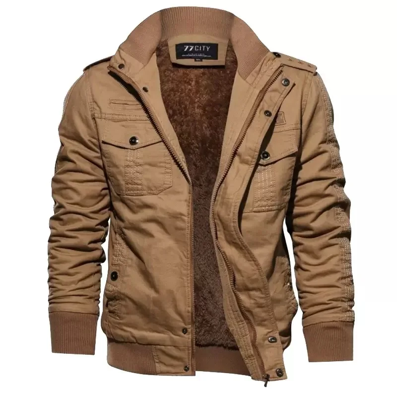 

Winter New Fashion Trend Retro Sports Plus Plush Thick Warm Jacket Men's Casual Loose Oversized Windproof High-Quality Jacket
