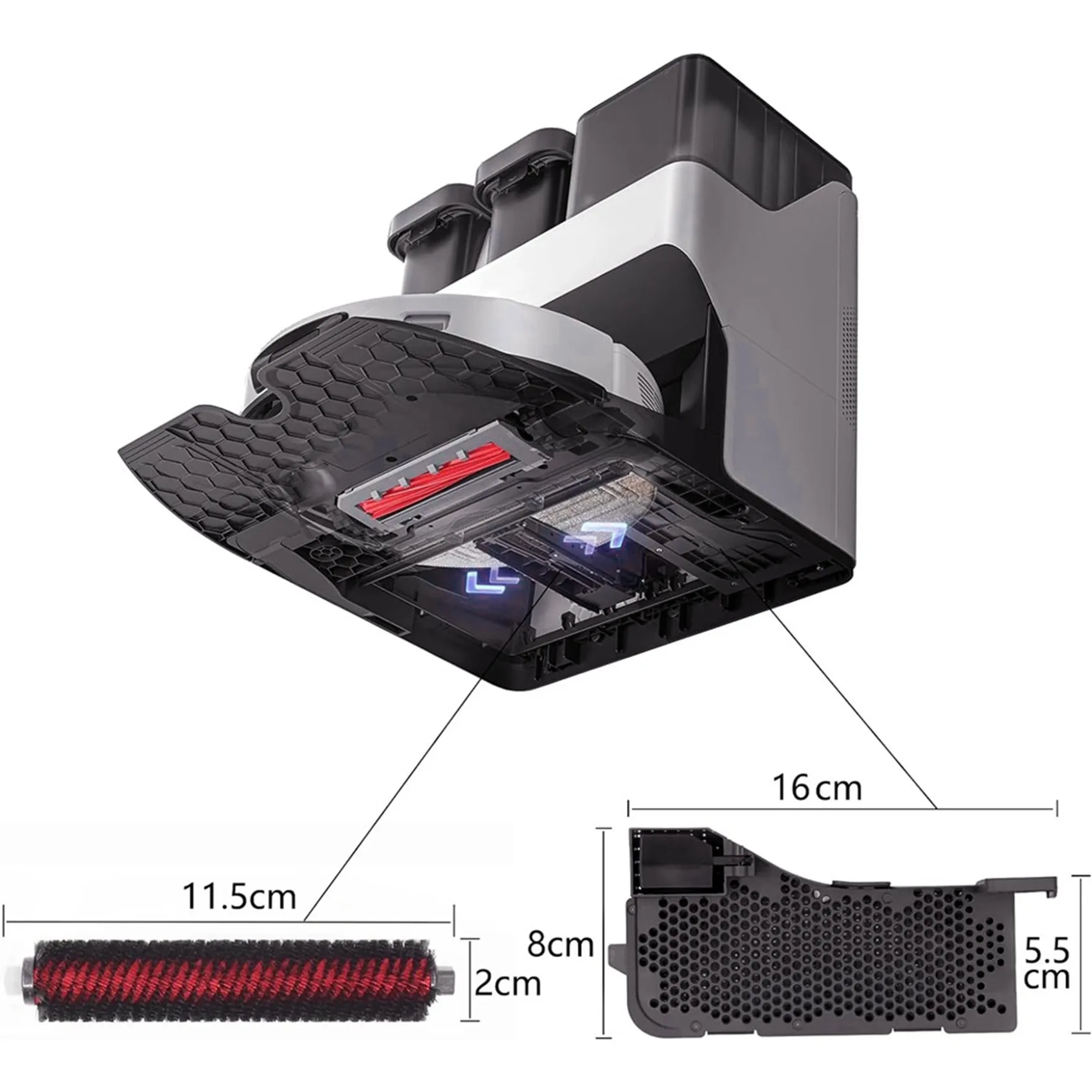 (A02R) Maintenance Brush & Water Filter Assembly Accessories for Roborock S7 Max Ultra Fully Automatic Empty Wash Fill Dock