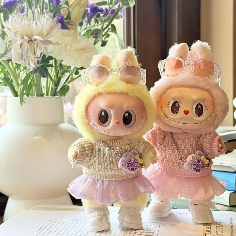 

Labubu Sitting Party Series Летняя юбка из сладкой пряжи Шляпа для одежды Labubu v1 v2