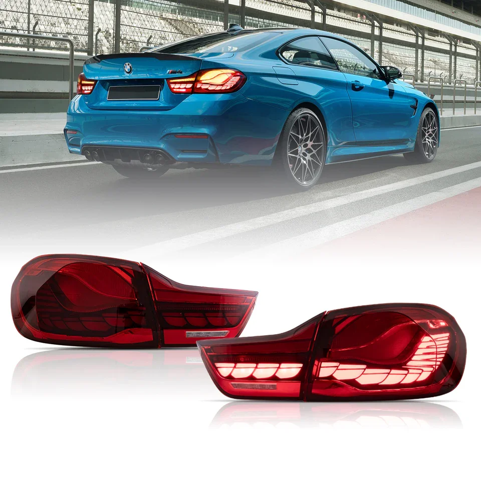 Customized BMW 4 Series GTS dragon scale tail light assembly, M4 F32/F82/F33/F83/F36 brake with daylight function