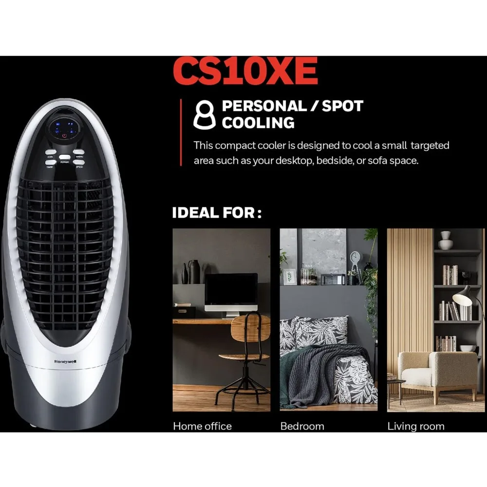 

300 CFM Indoor Portable Evaporative Cooler,Fan & Humidifier with Detachable Tank,Carbon Dust Filter & Remote Control,Silver/Gray