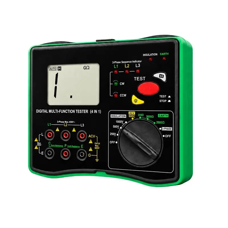 M11K-4-In-1 Digital Megohmmeter Ground Resistance/Phaseseq Tester
