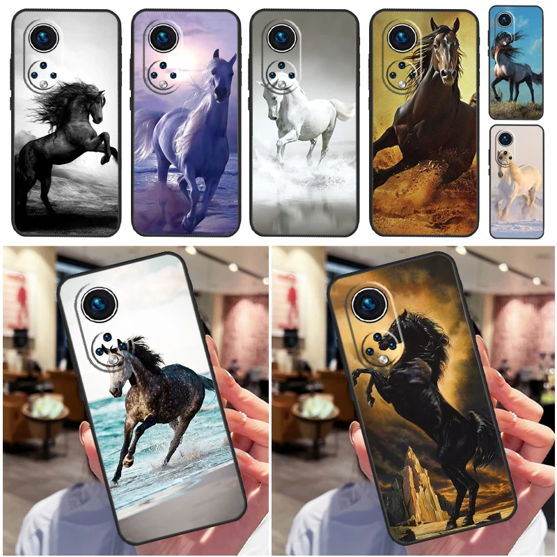 Galloping Horse Case For Honor 50 70 80 X7 X8 X9 Cover For Huawei Nova 5T P20 P30 P40 Lite P50 Mate 50 Pro