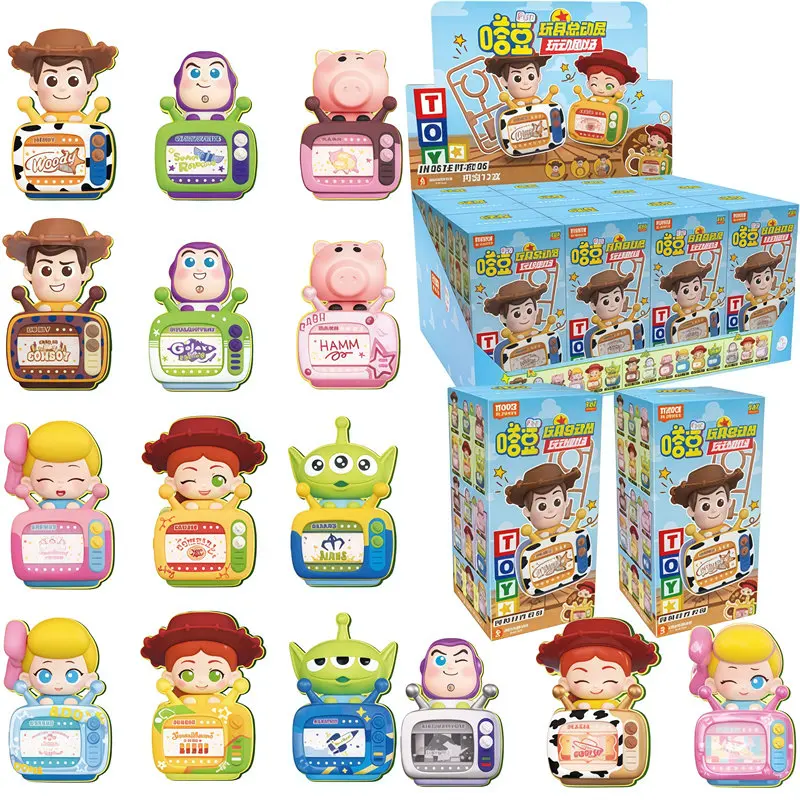 New Blokees Disney Pixar Animation Toy Story Woody Jessie Buzz Lightyear Anime Figure Alien Hamm Blind Box Toys Birthday Gifts