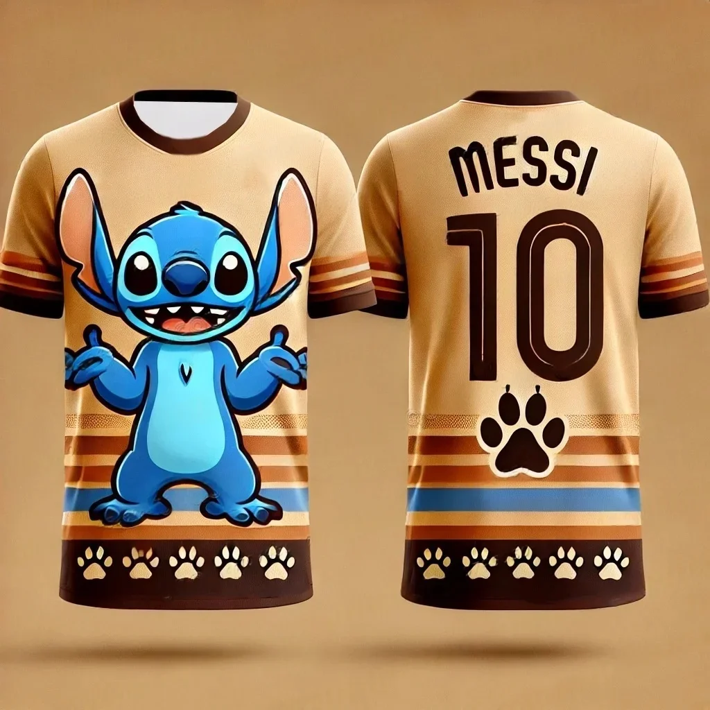 

CHATGPT Set Football Jersey 3D Printed No. 10 Messi Boys Girls Training Women's Sports Short Sleeve Men's T-Shirt Breathable