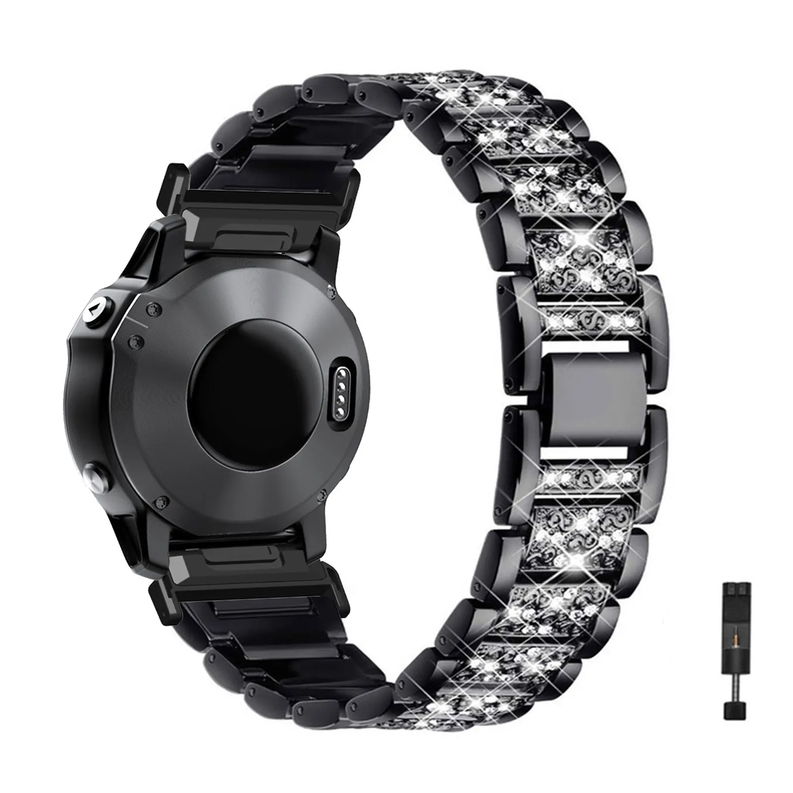 

Ремешки с бриллиантами для Garmin Fenix 8 47 мм/8 Pro 47 мм/E 47 мм/Epix Pro 47 мм/Epix Pro Gen 2 47 мм, блестящий металлический ремешок для женщин