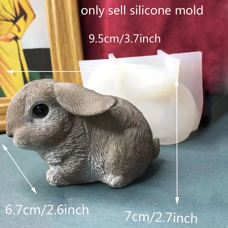 Cute Rabbit Aromatherapy Plaster Mold Fairy Tale Bunny Animal Silicone Mold Handmade Soap Candle Mold