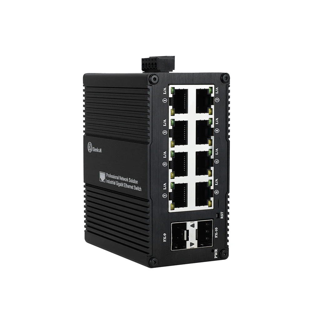 Industrial 8 GE+2 SFP Switch 8 Ports Gigabit (PoE) Ethernet Switch with 2 SFP IEEE802.3af/at/bt DIN Fiber Switch Unmanaged