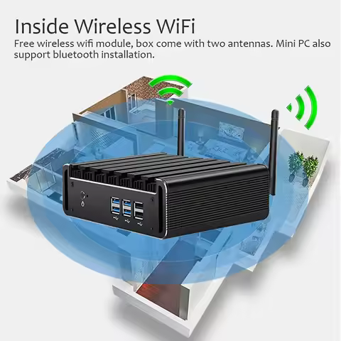 Inter Core i7-5500U Mini PC Barebone Kit Support WiFi Linux Compact Computer with 4xUSB3.0 4x USB2.0 1xHDMI Windows10Pro Ready