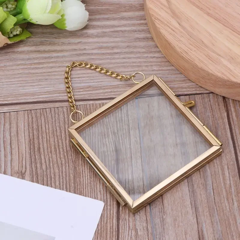 سلسلة عتيقة من إطار الصورة المعدني DIY لعينة الزهور المجففة الإبداعية لإطار حائط معرض بنمط الإطار العائم