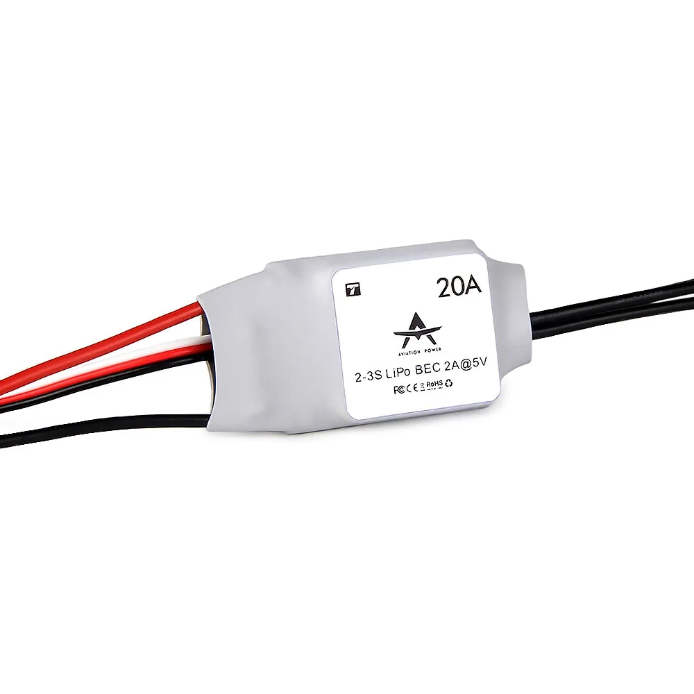 T-MOTOR at Series Esc Speed Controller 2-6s 5V/5a Rigid Wing Esc Support Benz Output for RC Rigid Wing Airplane RC Model