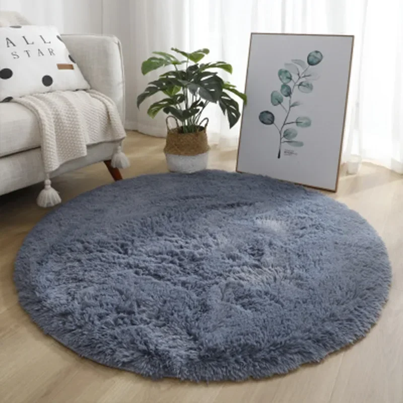 Plush Round Rug Mat Fluffy White Carpets for Living Room Soft Home Decor Bedroom Kid Room Decoration Salon Thick Pile 26323557