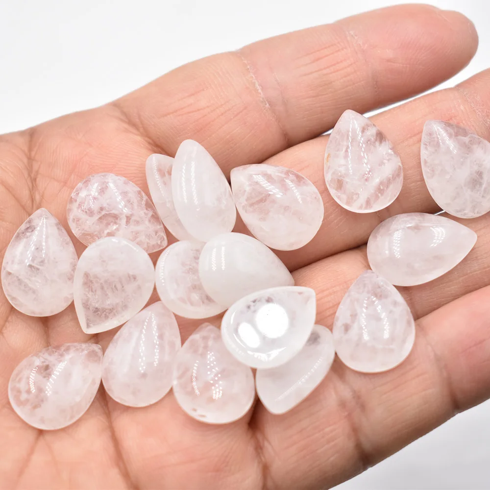 Großhandel 50 Stück/Lot verschiedene Naturstein-Cabochon-Perlen in Tropfenform 13x18mm für DIY-Schmuckzubehör Kostenloser Versand – Detail 16