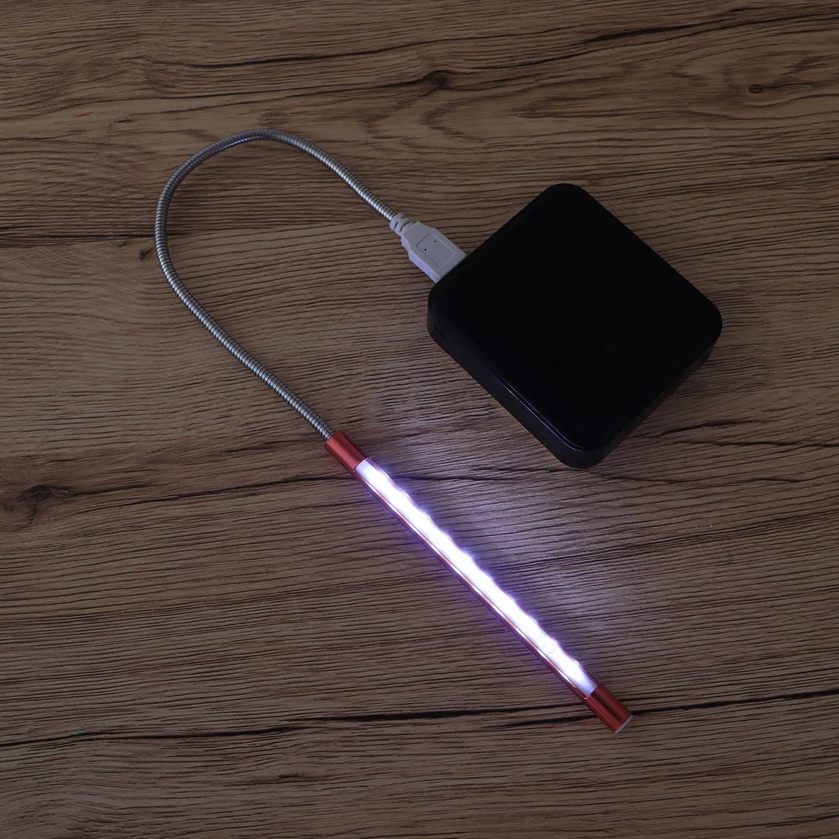 

10 Led Usb Night Lamp Flexible Gooseneck Light For Desk Bed Reading Eye Protection 360° Adjustable Metal Neck Red