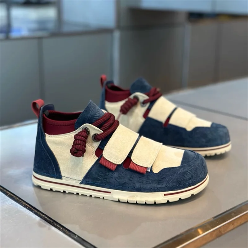 Careaymade-Men Low Top Sneakers Casual Cowhide Leather Height Platform Shoes Mesh breathable Trend Cool Ugly Cute Clown Shoes