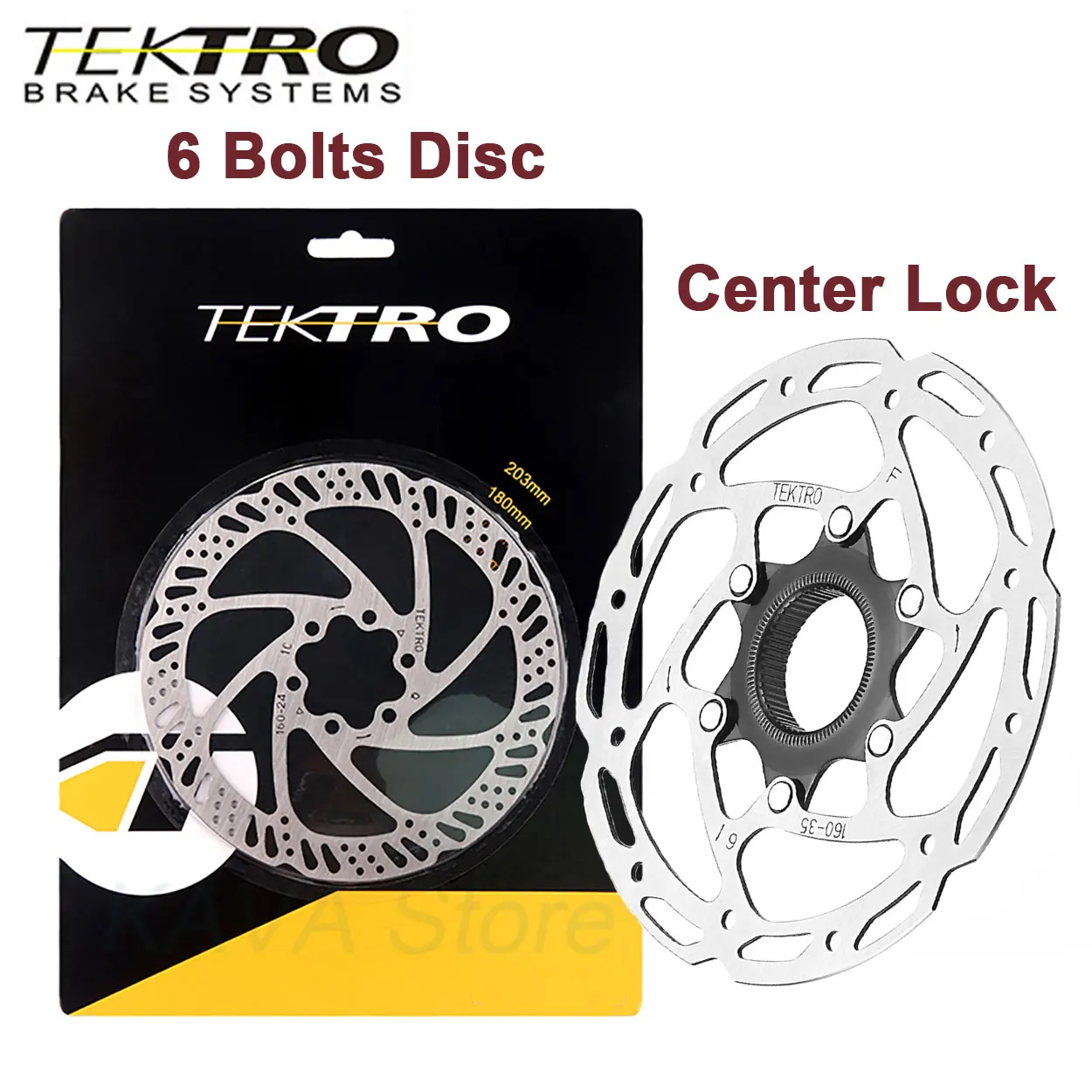 Tektro 6 Bolts Disc 140 160 180 203mm Center Lock Rotor MTB Hydraulic Brake Disc Road Bike Brakes Mountain Bicycle Rotors