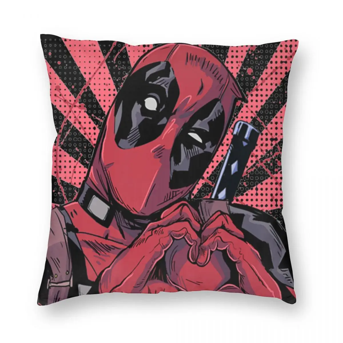 Best Deadpool Closed Hand Heart Pillowcase Printed Polyester Cushion Cover Decoration Pillow Case Cover Home Square 40*40cm