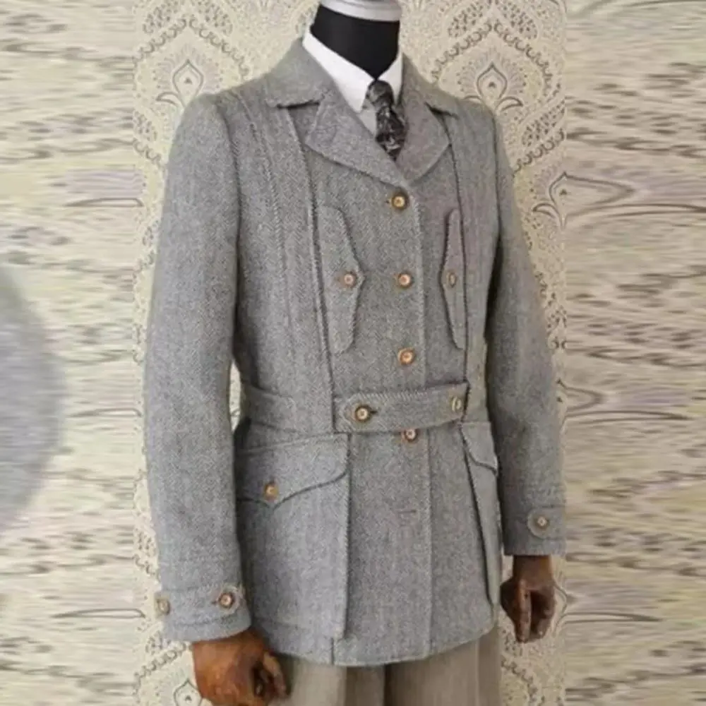 Herrenanzug mit Fischgrätenmuster, 1-teilige Jacken, normaler einreihiger Blazer, maßgeschneidert, einzigartiges Design, Bräutigam, Hochzeit, Smoking, Outfits