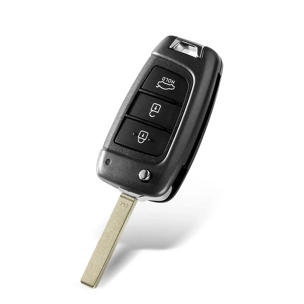 KEYYOU Smart Remote Aute Flip Key Shell Case dla Hyundai Accent Elantra Kona Santa Fe Tucson Veloster Akcesoria samochodowe