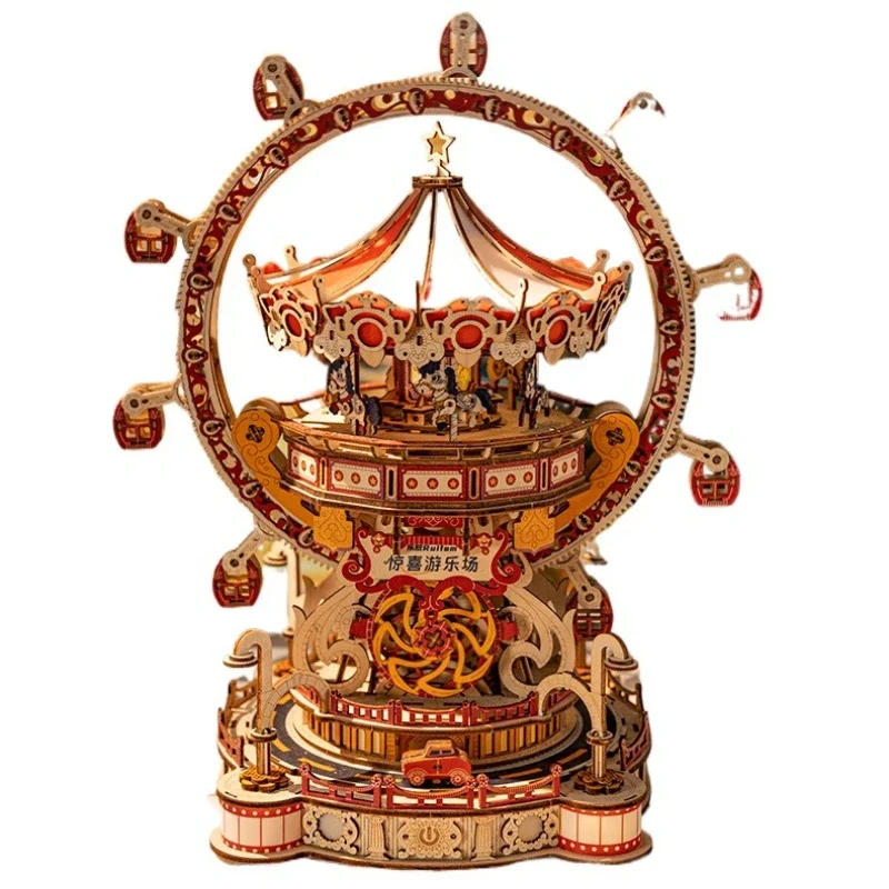 NEW Playground girl birthday creative gift handmade 3D wooden assembly model building block ferris wheel