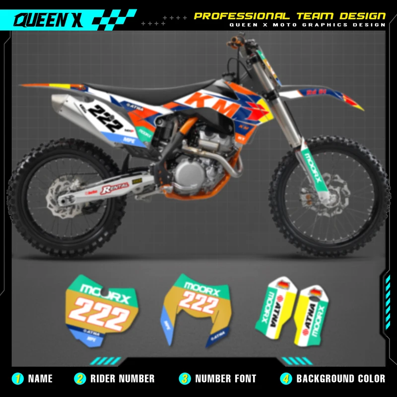 

QUEEN X MOTOR Custom Team Graphics Decals Stickers Kit For KTM 2013 2014 2015 SX SXF , 2014 2015 2016 EXC XC-W EXC-F 109