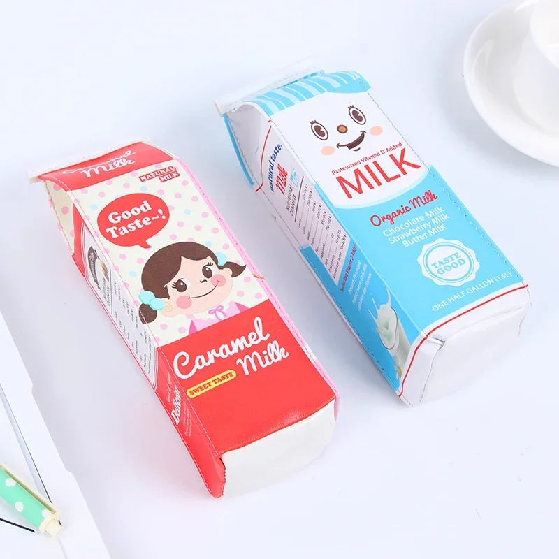 Cute School Case Korea School Pencil Case Milk Pencil Case Unusual Pencil cases For Girls Boys School Supplies