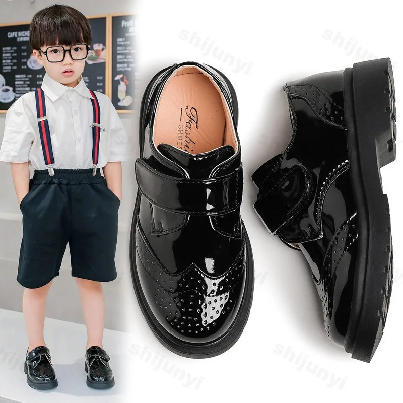 Children Boys Leather Shoes 2025 Retro Fashion Non-slip Spring Autumn Kids Casual Shoe  British Style Toddler Performance Shoes