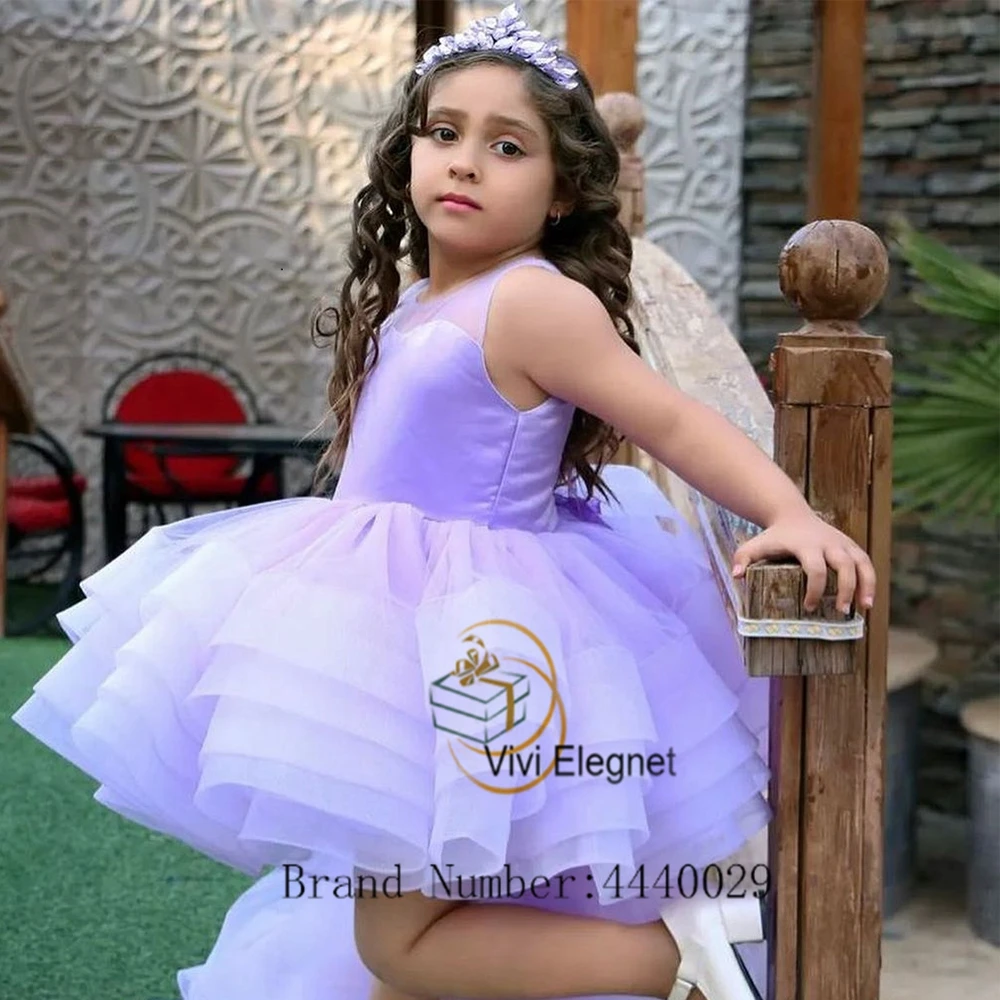 Elegant Scoop Sleeveless Flower Girl Dresses for Girls 2023 Tiered Sleeveless Wedding Party Gowns Summer New فساتين للحفلات الرا