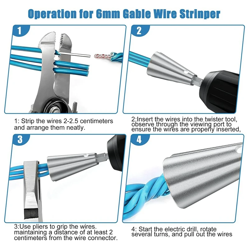 เครื่องมือพันสายไฟ3ชิ้นสำหรับเจาะ-3ทาง/5ทางเครื่องปอกสายไฟและเครื่องมือพันสายไฟฟ้าสำหรับเครื่องตกแต่งเล็บไฟฟ้า